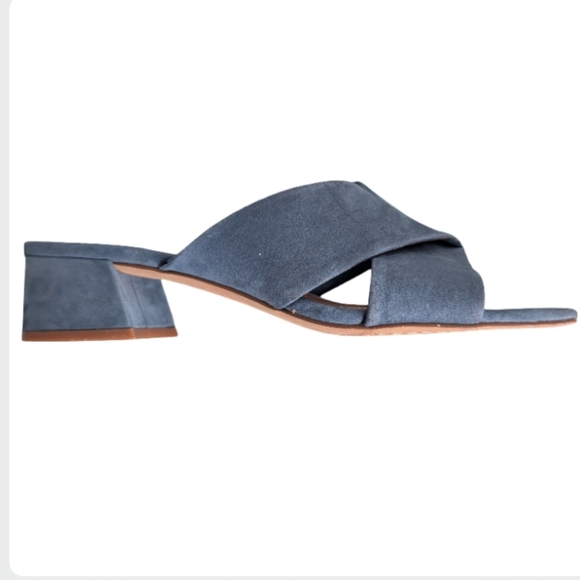 Vince Camuto Seedanta Blue Haze Suede Slide Block Heel Sandals Size 8M - Picture 4 of 11